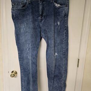 True Religion Men's Faded Blue Straight Jeans